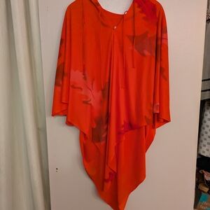 Vibrant Orange Poncho